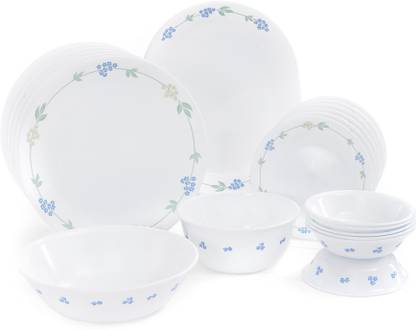 CORELLE Pack of 21 Glass Secret Garden Dinner Set