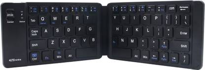 Portronics POR-973 Chicklet Foldable QWERTY Keyboard, Mini Pocket Sized, Rechargeable Wireless Handheld Multi-device Keyboard Compatible with Desktop, Laptop, Tablet, iPad, Mac One Touch Connect Button, for iOS, Android and Windows Tabs, Smartphones