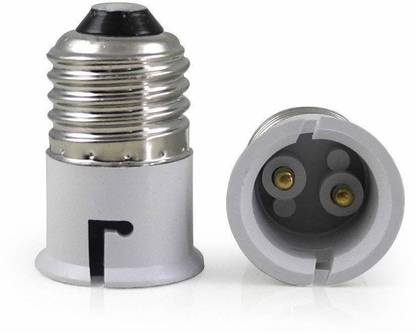 M2 LOOK E27 to B22 Bulb Convertor Lamp Base Socket, Bulb Adapter – White (Pack of 2 Pc ) Plastic Light Socket