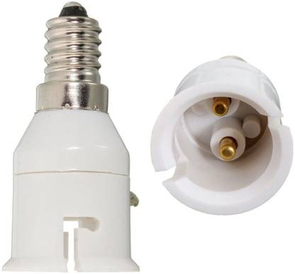 BOOSTY E14 to B22 Screw Base Socket Lamp Holder Light Bulb Adapter, 2 Pieces Plastic Light Socket