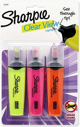Sharpie Clear View Chisel Tip Highlighters, Assorted Highlighter,