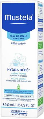 Mustela Hydra Bebe Face Cream, Baby Daily Moisturizer with Natural Avocado Perseose, for Normal Skin