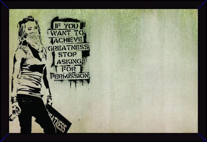 Mad Masters Bandana Girl with Attitude Framed Painting (Wood, 18 inch x 12 inch, Textured UV Reprint) Canvas 12 inch x 18 inch Painting