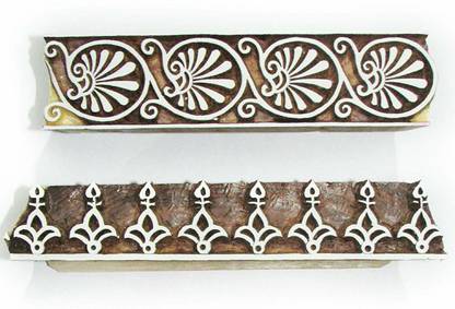 AN Handicrafts Wooden Textile Printing Stamp for Fabric (Size: 6 x 1.5 Inches) Printing Blocks