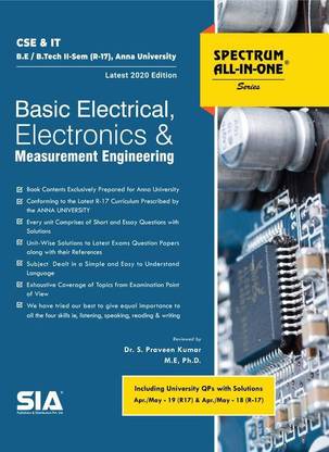 Basic Electrical, Electronics And Measurement Engineering, B.E/B.Tech II-Semester (R-17) (Anna University) Computer Science And Engineering (CSE) & IT, Latest 2020 Edition