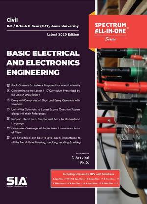 Basic Electrical And Electronics Engineering, B.E/B.Tech II-Semester (R-17) (Anna University) CIVIL Engineering, Latest 2020 Edition