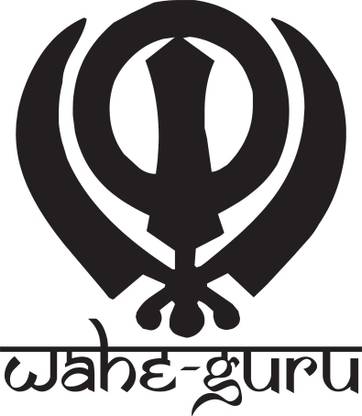 god & god's 47 cm Wahei Guru Khanda Wall Self Adhesive Sticker