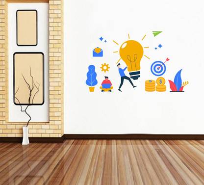 Decal O Decal 65 cm Startup Business Ideas Wall Stickers (PVC Vinyl,Multicolour) Self Adhesive Sticker