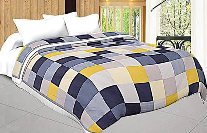 indicum Motifs, Printed, Floral, Paisley, Checkered Double AC Blanket for  AC Room