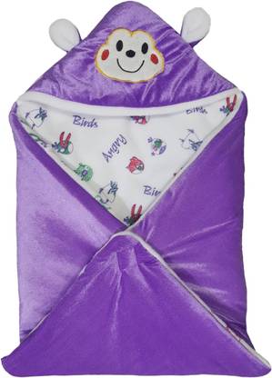 BRANDONN Printed Single Hooded Baby Blanket for  Mild Winter
