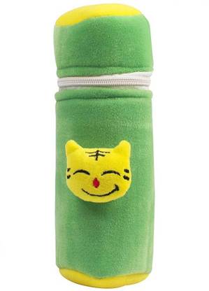 ankima Cute Dual Color Popup Cute Face Plush Bottle Cover