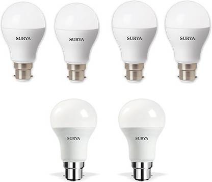 SURYA 7 W, 9 W, 12 W Basic Round B22 LED Bulb