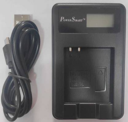 Power Smart NB-4L NB-8L Li-ion LCD USB Battery Charger With Charging Indicator Camera Battery Charger (Black)  Camera Battery Charger