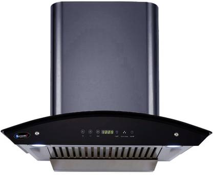 Kitchnx Santum Titanium 60cm Auto Clean Wall Mounted Black, Grey 1250 CMH Chimney