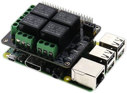 Makergenix 4 Channel Power Relay Module Relay Shield for Raspberry Pi, Relay HAT Expansion Relay Board for Raspberry Pi 4B/3B+/3B/2B/B+/A+/Zero Electronic Components Electronic Hobby Kit