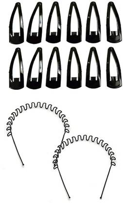 Maahal Pack of 12 Tic Tac Hair Clip with 2 Zig Zag Hair Band useful Hair Accessories for Women/ Girls Hair Accessory Set