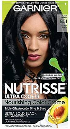 GARNIER Hair Color Nutrisse Ultra Color Nourishing Color Creme , Jet Blue Black