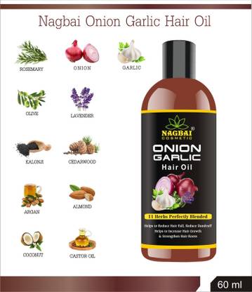 nagbai Onion garlic herbal hair Growth with 11 Natural Hair Oil