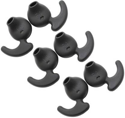 YTM 6 pcs (3 Pair)Earbuds Anti-Slip Silicone Replacement Ear Tips In The Ear Headphone CushionÂ Â (Pack of 6, Black) In The Ear Headphone Cushion