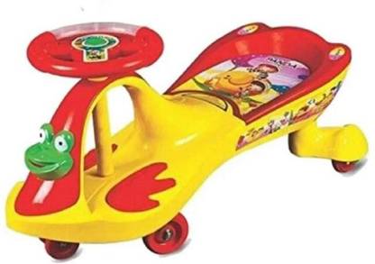 STVM toys Swing Car Frog Ride on With Mugic And Lights (Yellow)