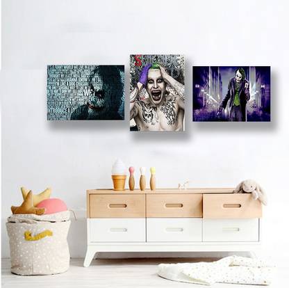 Joker Art Painting On Canvas Pictures Print Poster Picture Wall Decor Painting (A3 Size 12 In X 18 Inch) Paper Print