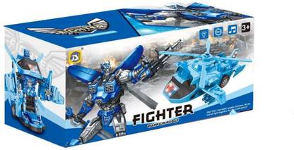 ToyGalaxy Transformer HELICOPTER WITH LIGHT AND BUMP N GO TOY