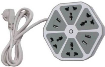 RACRO RACRO_88Y_USB-BOARD 4 USB 2.1Amp charging point Universal Hexagon Socket Extension board with 4 Port USB Hub 8  Socket Extension Boards