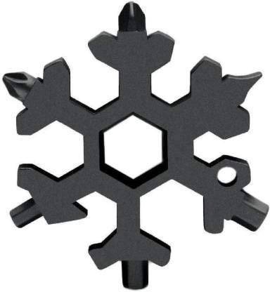 NK-STORE 9020 18-in-1 Snowflake Multi Tool Bottle Opener Portable Keychain Screwdriver Wrench Kit Double Sided Speciality