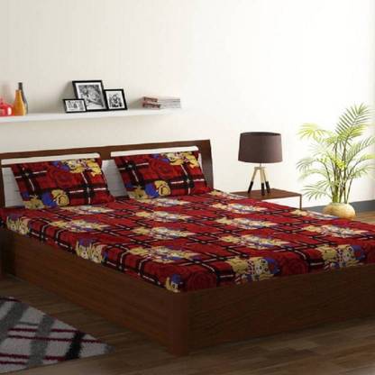 Home Expert 145 TC Polycotton Double 3D Printed Flat Bedsheet