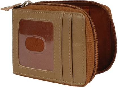 vizodo Genuine Leather Credit Card Holder Business Card Visiting Card Holder Identity Card Zipper Closure 10 Card Holder