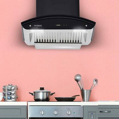 Eurodomo Prime HC TC BK 60 ,1200m3/hr ,Auto Clean Auto Clean Wall Mounted Black 1200 CMH Chimney