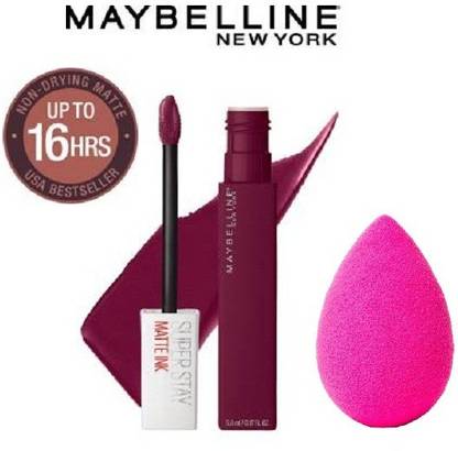 MAYBELLINE NEW YORK Super Stay Matte Ink Liquid Lipstick (230-Transformer, 5ml) with Beauty Blender
