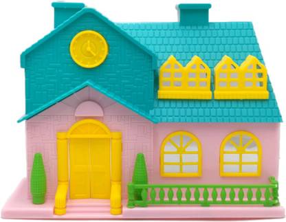 ClueSteps Funny House Loving Family Toy House for Baby Kids (House Sky Blue & Pink in Color)