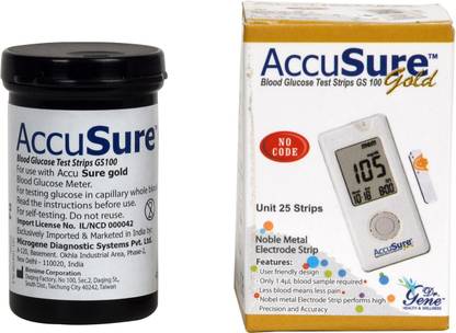 AccuSure Gold-25 25 Glucometer Strips