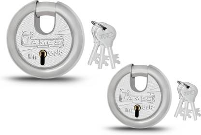 james HI TECH SHUTTER 2 LOCK COBO PACK WITH 6 MILLED KEYS ( 75 MM + 90 MM ) Lock