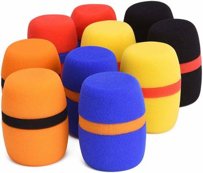 Futurekart Microphone Cover Reusable Colorful Handheld Stage Microphone Windscreen Foam 10 Pcs (Multicolor) Microphone Cover Reusable