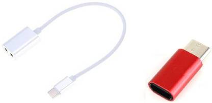 FUZION White PACK OF MICRO USB TO TYPE C ADAPETR AND TYPE C Phone Converter