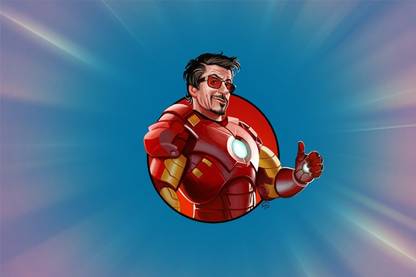 Robert Downey Jr - Iron Man Cartoon Image 12 x 18 Wall Poster Photographic Paper