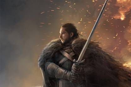 Jon Snow Animated Image - Game of Thrones GOT 12 x 18 Wall Poster Photographic Paper