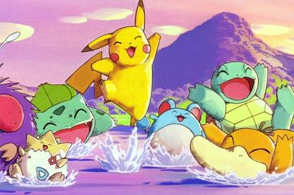 Pikachu & Other Pokemon Characters Photographic Paper