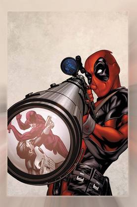Deadpool Shooting Comics Image Wall Poster Photographic Paper