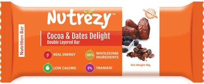Nutrezy Cocoa and Dates Delight Energy Bar (Pack of 6) Nutrition Bars