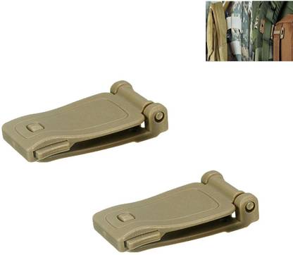 Nema Molle Strap Backpack Webbing Connecting Buckle Clip - Khaki (Pack of Two) Safety Lock