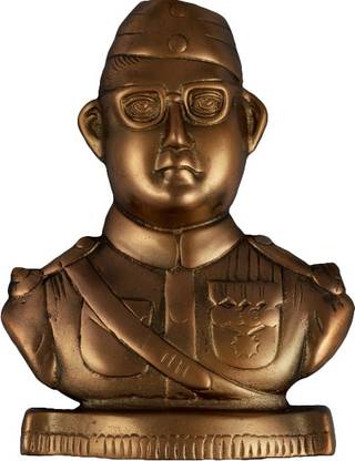 jy Gun Metal Subash Chandra Bose Idol Copper Colour Decorative Showpiece - 21 cm
