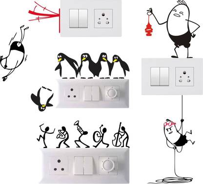 Decals Sticker 1225 cm Switch Board Sticker Funny Wall Switch Stickers Self Adhesive Sticker
