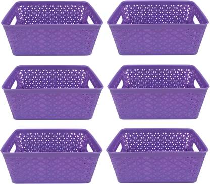 Xllent Plastic Storage basket / Make-up Organizer / Things Organizer (set of 6) - Purple Storage Basket
