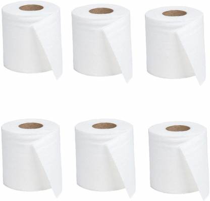 PVA 2 Ply Soft Toilet Tissue Paper Rolls - 100 Sheets (Pack of 6) Toilet Paper Roll
