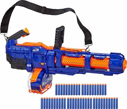 Hasbro Elite Titan CS-50 Toy Blaster, Fully Motorized, 50-Dart Drum, 50 Elite Darts, for Kids, Teens, Adults Guns & Darts