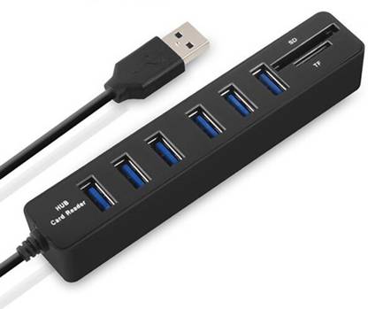 InfiDeals 6 Port USB 3.0 Hub With SD / TF Card Reader Combo High Speed Data Transfer 6 Port USB HUB USB Hub, Card Reader