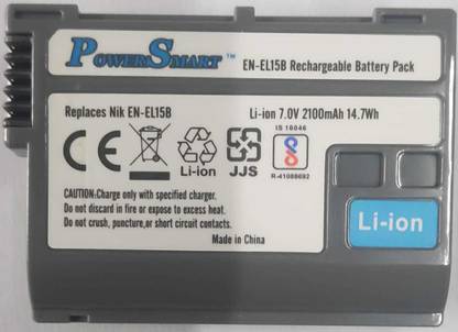 Power Smart EN-EL15B 7.0V 2100mAh Rechargeable Lithium-Ion  for for D850, D7200, D7500, D500, D7100, D810A, D750, D810, D800E, D7000, D800, Z7 and Z6 Cameras  Battery